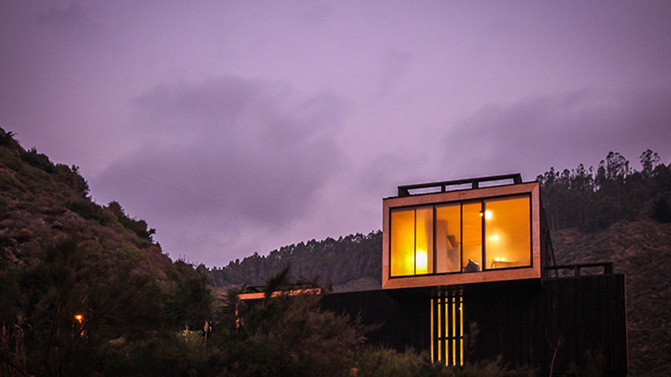 the villa overlooks dramatic mountainous scenery