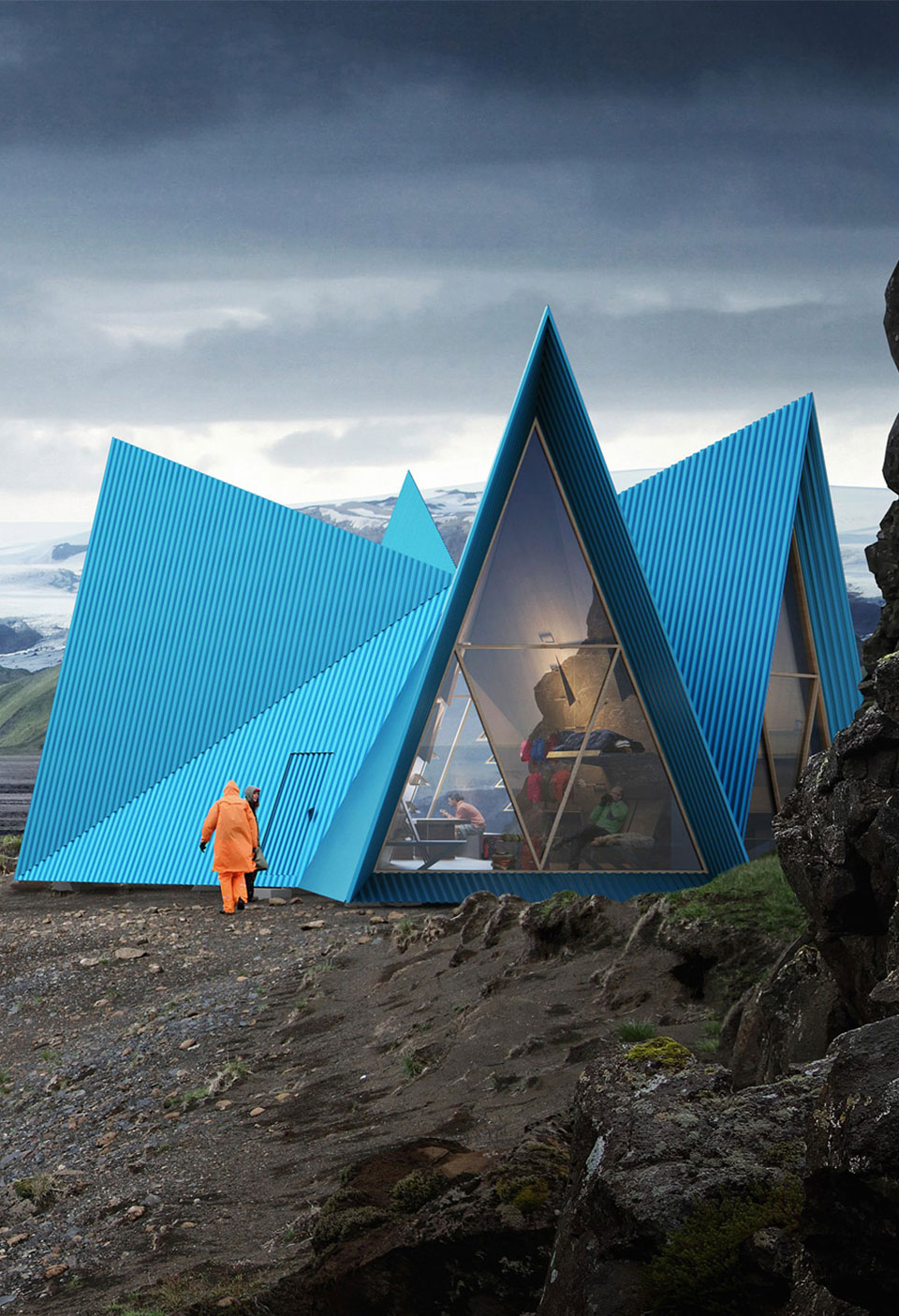 the  villa overlooks dramatic mountainous scenery